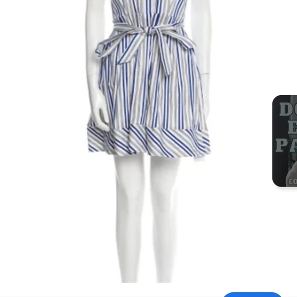 MILLY Stripes Casual half buttons dress size 8 - Picture 10 of 15